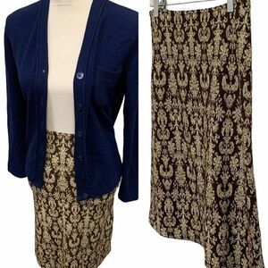 Vintage Baroque Stretch Pencil Skirt